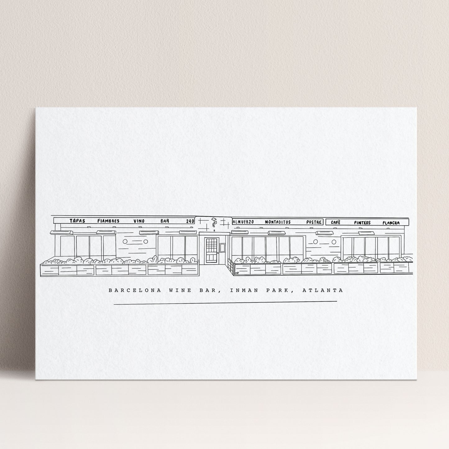 Barcelona-Wine-Bar-Atlanta-Restaurant-Line-Art