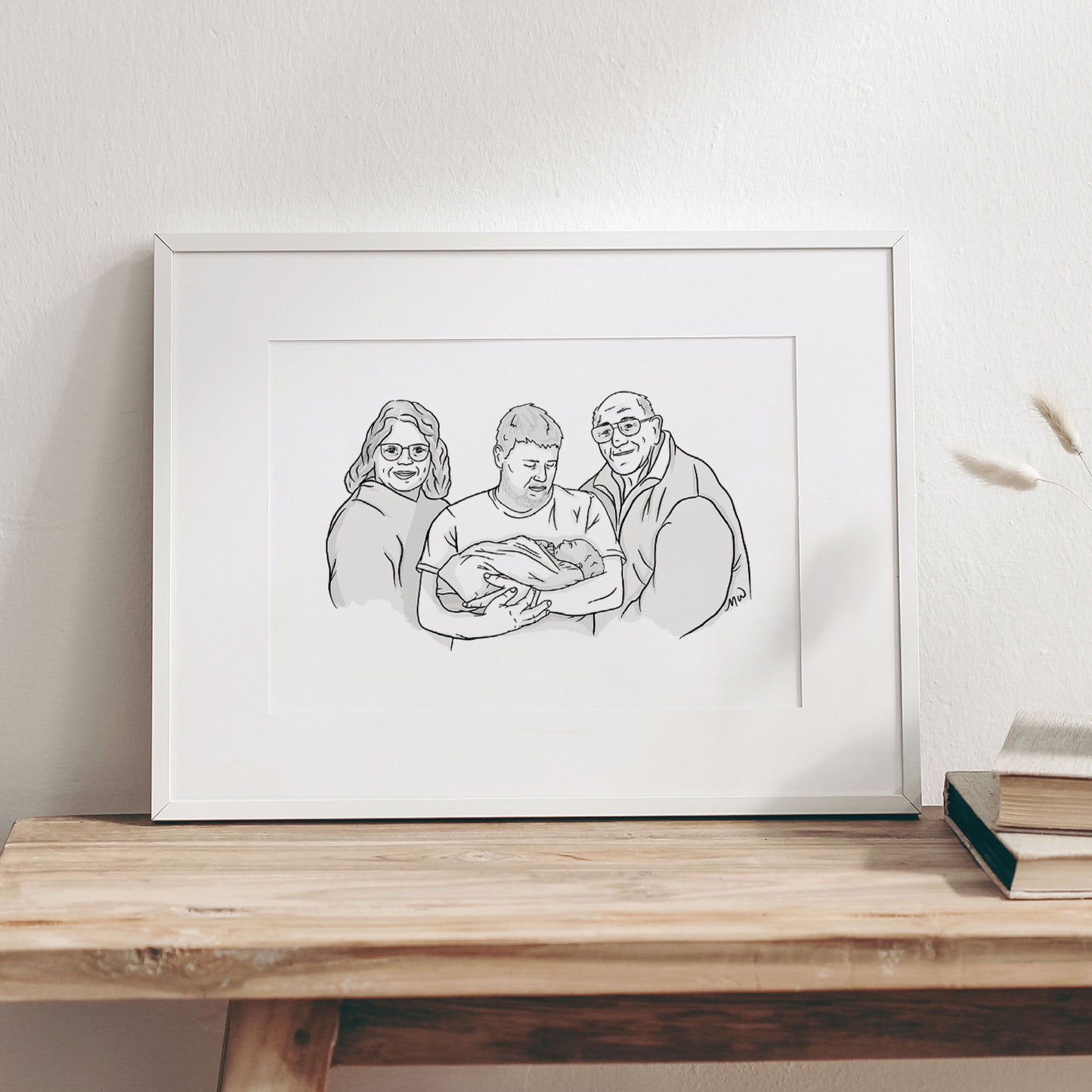 Family-Line-Illustration-From-Photo