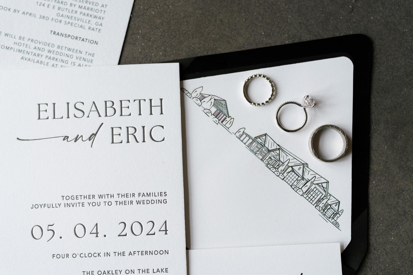 The Oakley Wedding Venue Line Art Print | Physical Version