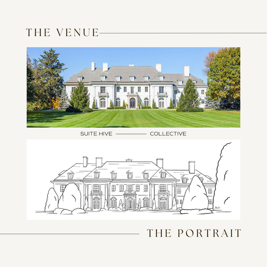 DIGITAL DOWNLOAD of Existing Wedding Venues | Line Art Print of Drawing from a Photo