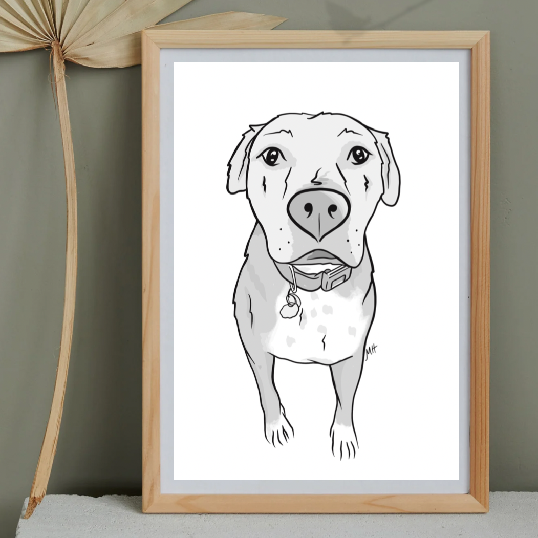 Custom-Dog-Line-Art-Drawing-Digital
