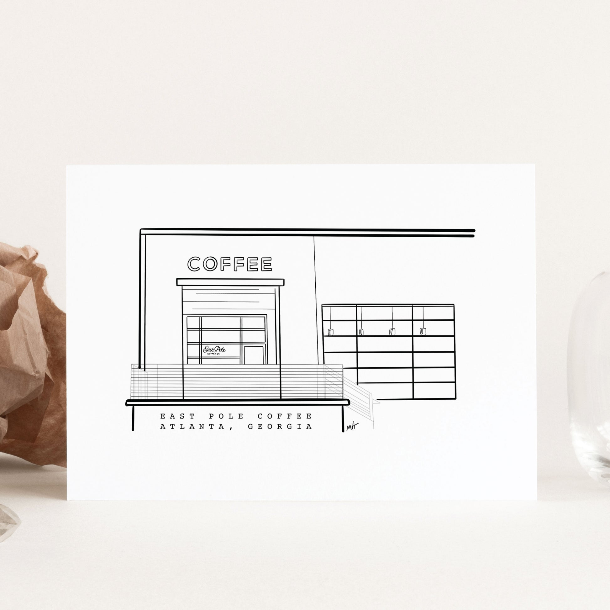 EastPole-Coffee-Shop-Atlanta-Line-Art-Print