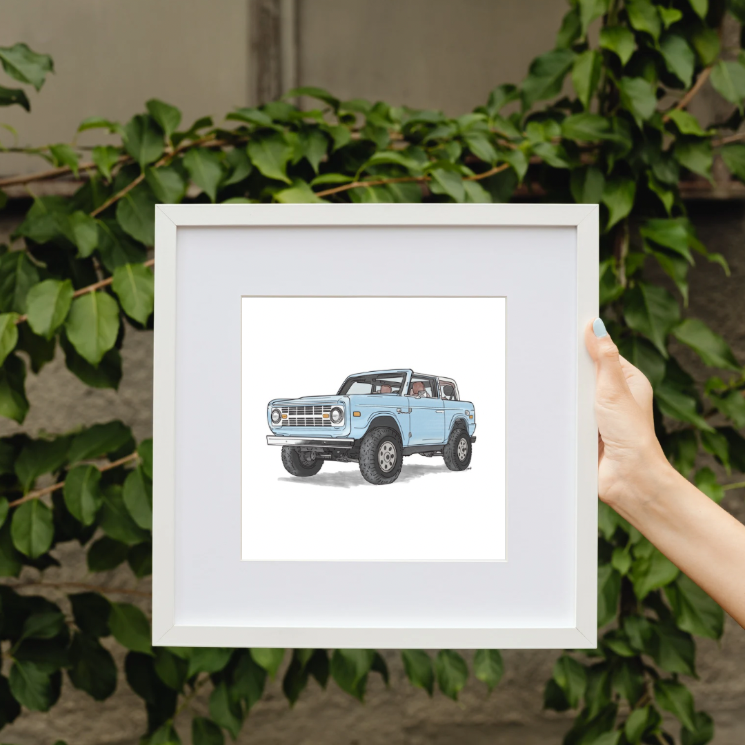Vintage Broncos Brittany Blue Art Print | Unframed