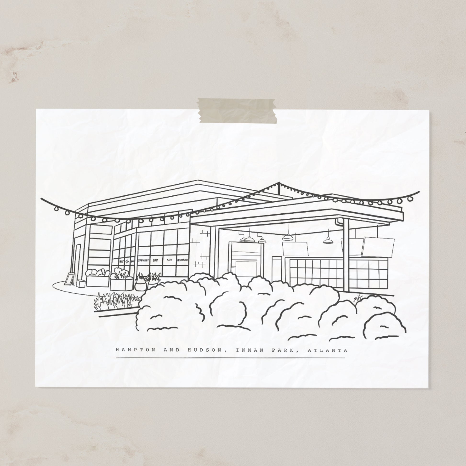Hampton-Hudson-Atlanta-Restaurant-Line-Art-Print