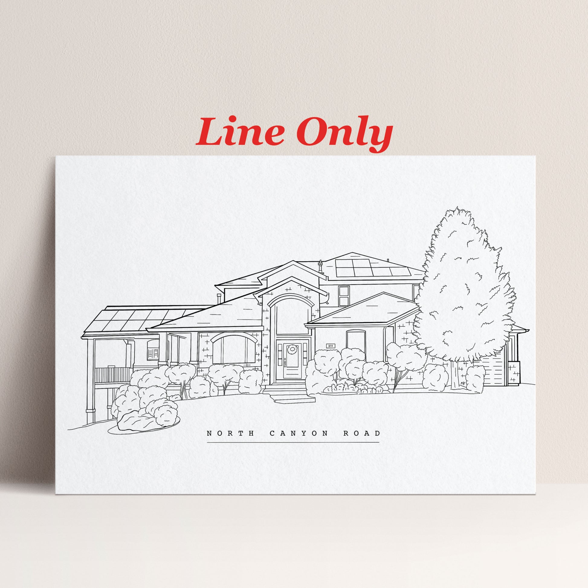 Custom House Portrait Line Art Print | DIGITAL FILE - Perfect Gift for ...