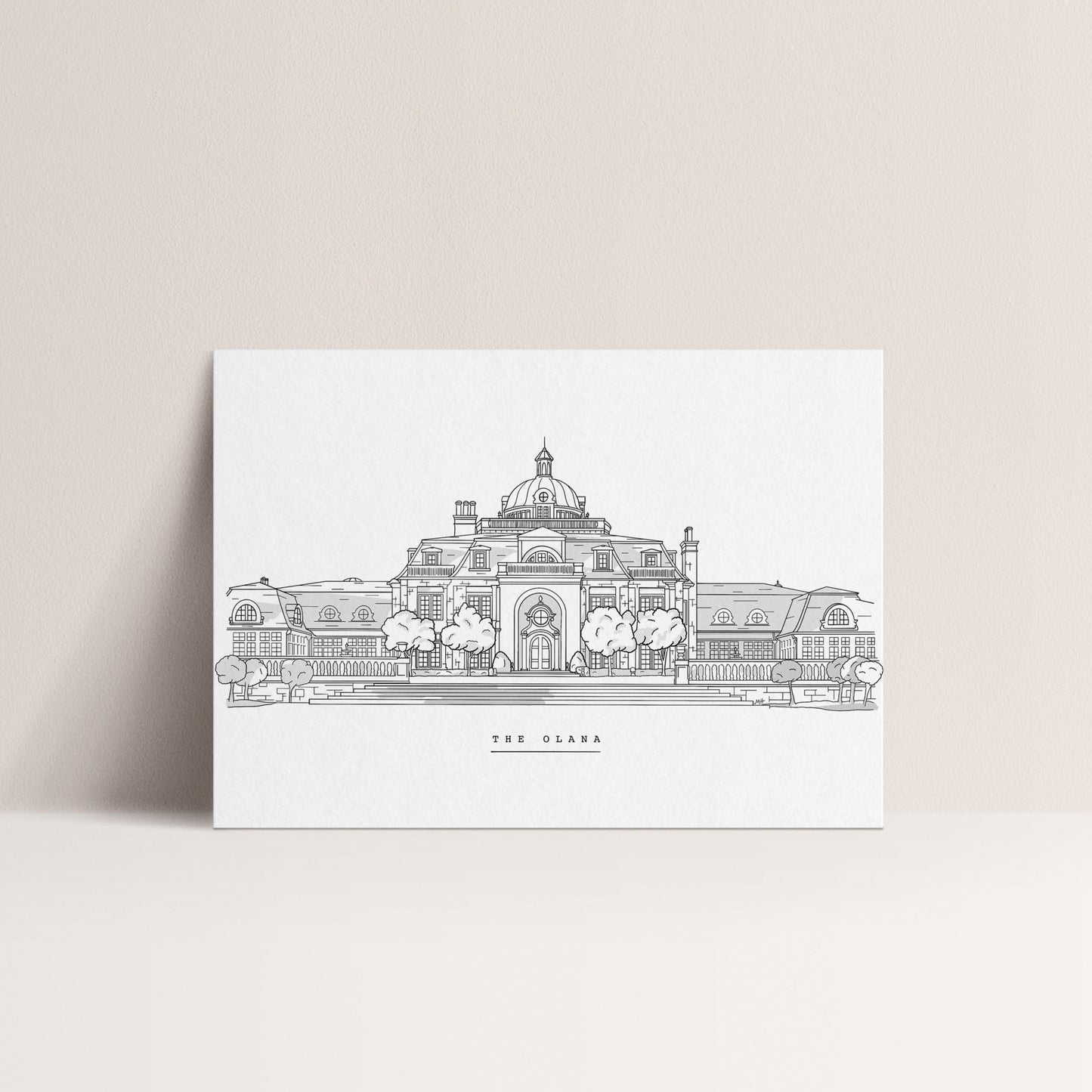 Custom Wedding Venue Line Art Print - Personalized with Your Photo