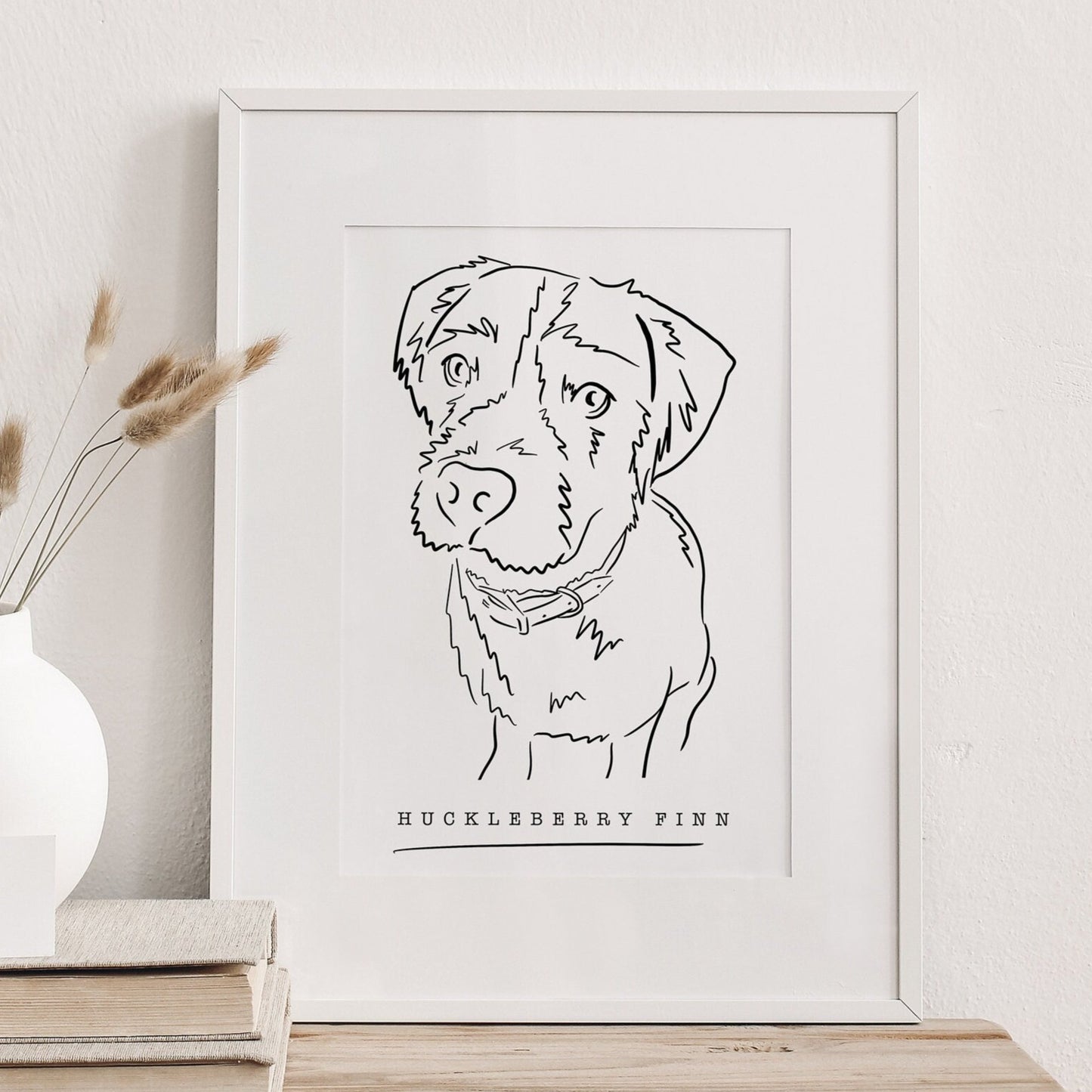 Custom Pet Portrait Line Art Print - A Cherished Memento