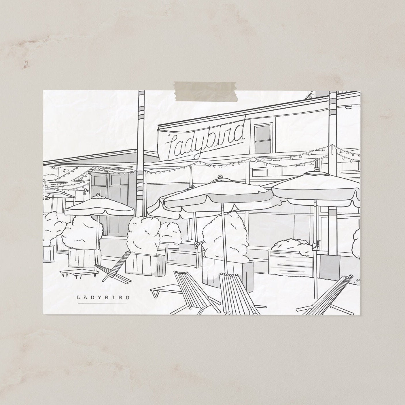LadyBird ATL Restaurant Art Print - Beltline's Favorite Dining Spot