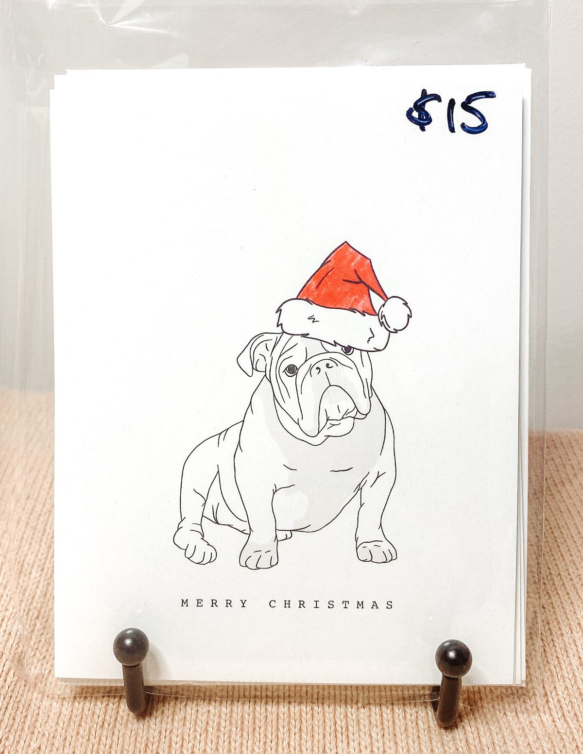 Bulldog Christmas Card Set